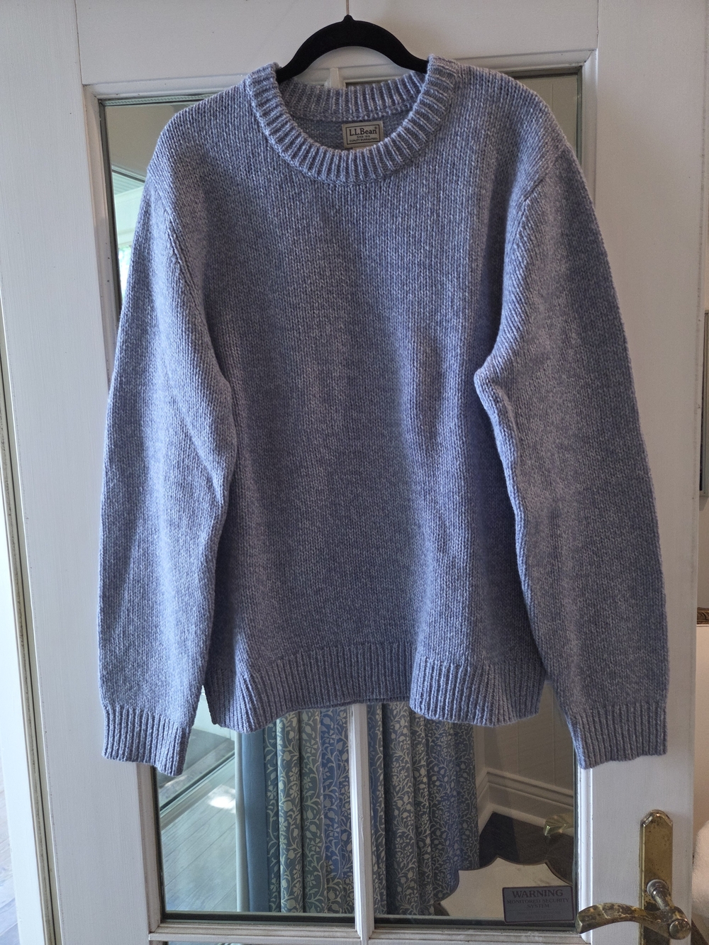 L.L.Bean Lamb's Wool Heathered Light Blue Crewneck Sweater